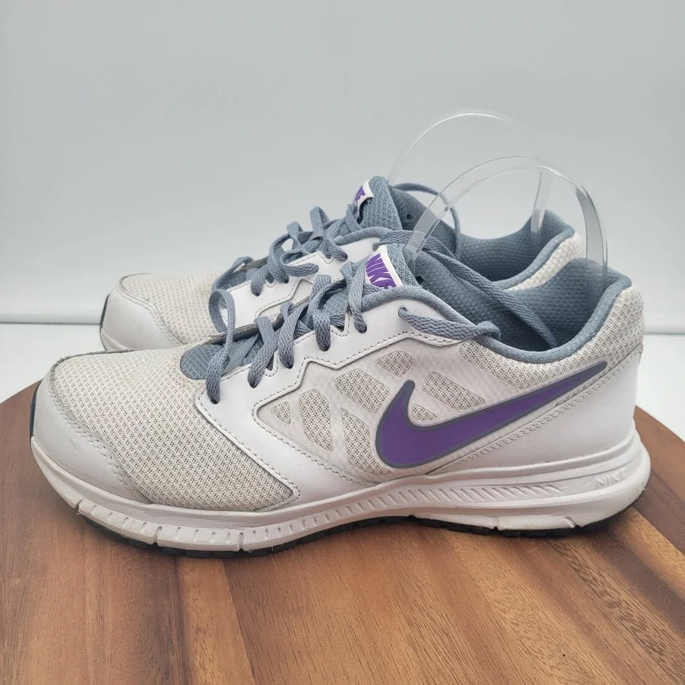 Nike Downshifter 6 Running Shoes Womens Size 10 White Purple Sneakers 684765-100